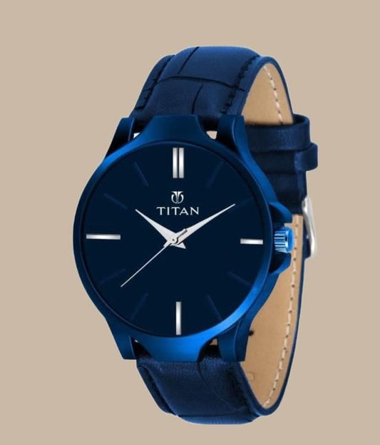 Men's Titan Analog Leather Strap Watch