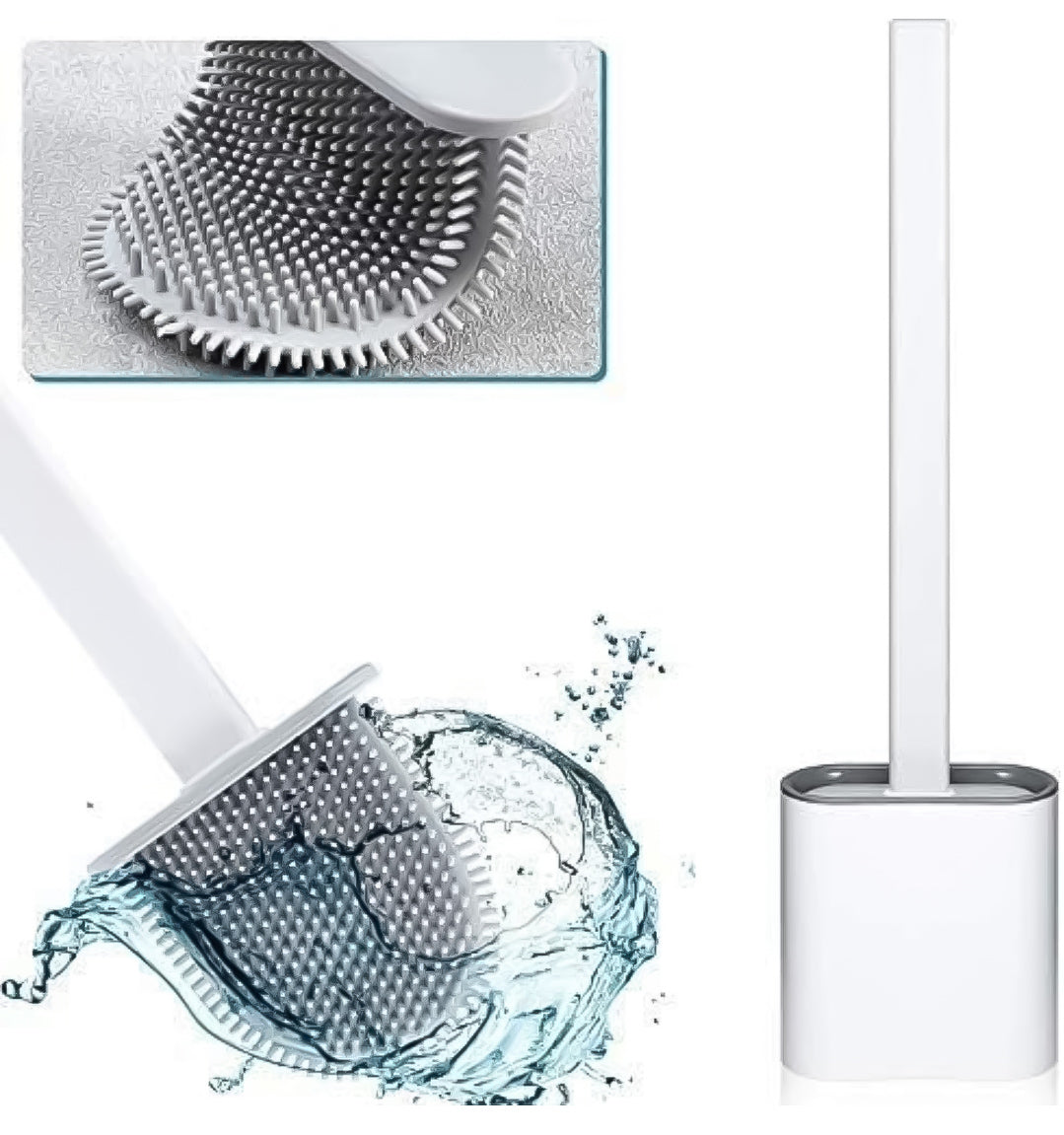 All-round clean toilet brush without dead ends Silicone toilet brush