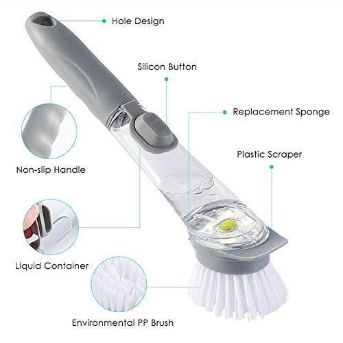 Liquid Dispenser Kitchen Cleaning Brush